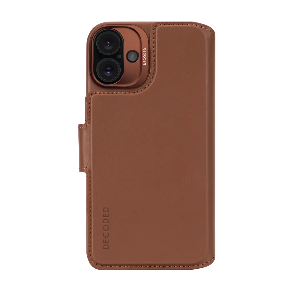 DECODED Leather Detachable Wallet Case w/MagSafe for iPhone 16 Plus - Tan