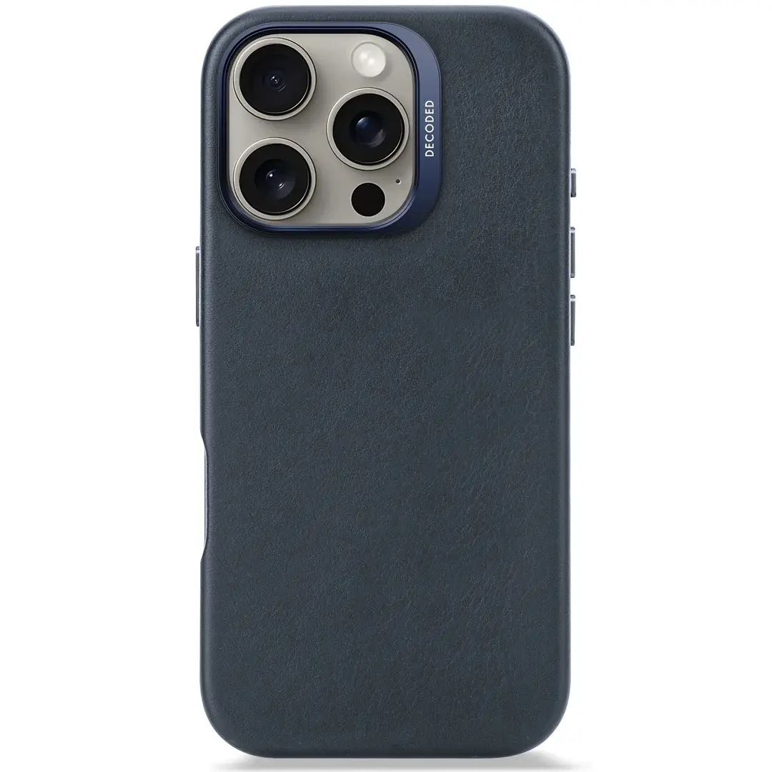 DECODED Leather Backcover w/MagSafe for iPhone 16 Pro - Navy