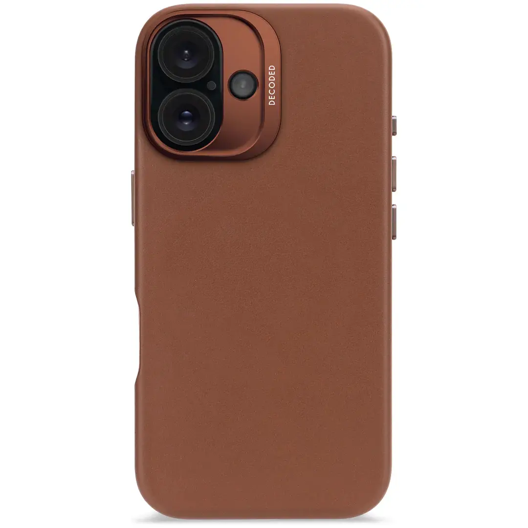 DECODED Leather Backcover w/MagSafe for iPhone 16 - Tan