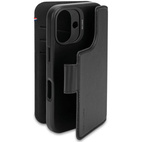 DECODED Leather Detachable Wallet Case w/MagSafe for iPhone 16 - Black