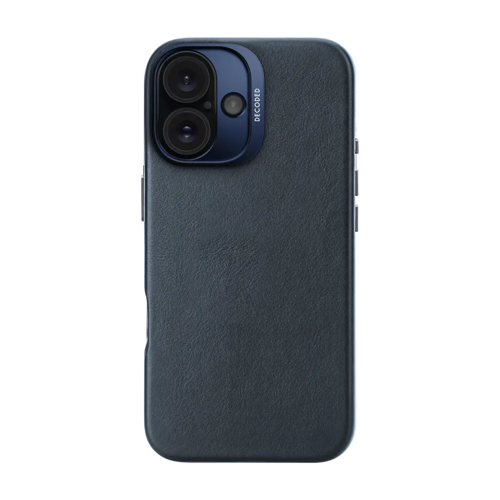 DECODED Leather Backcover w/MagSafe for iPhone 16 - Navy