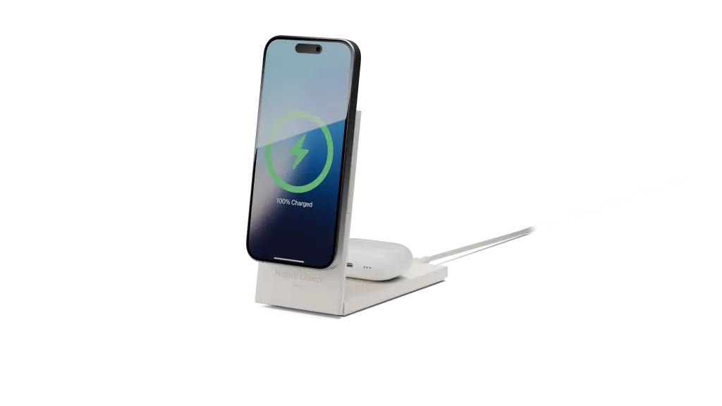 Native Union Rise 2-in1 Qi2 Wireless Charging Stand - Sandstone