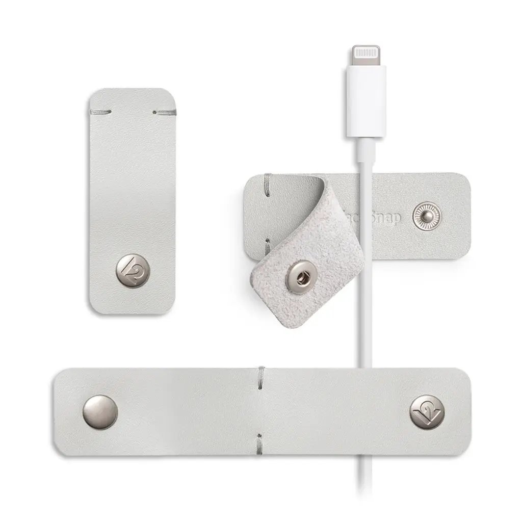 Twelve South CableSnap Stay 3-pack - Leather Dove Grey