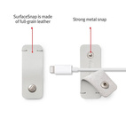 Twelve South CableSnap Stay 3-pack - Leather Dove Grey