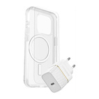 OtterBox Bundle Kit for iPhone 15 Pro Max - Symmetry Clear Case w/MagSafe, Premium Glass, USB-C 30W Wall Charger White