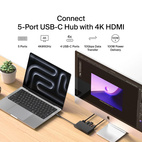 Belkin CONNECT USB-C 4-Port + HDMI 4K 60Hz 100W PD Hub Black