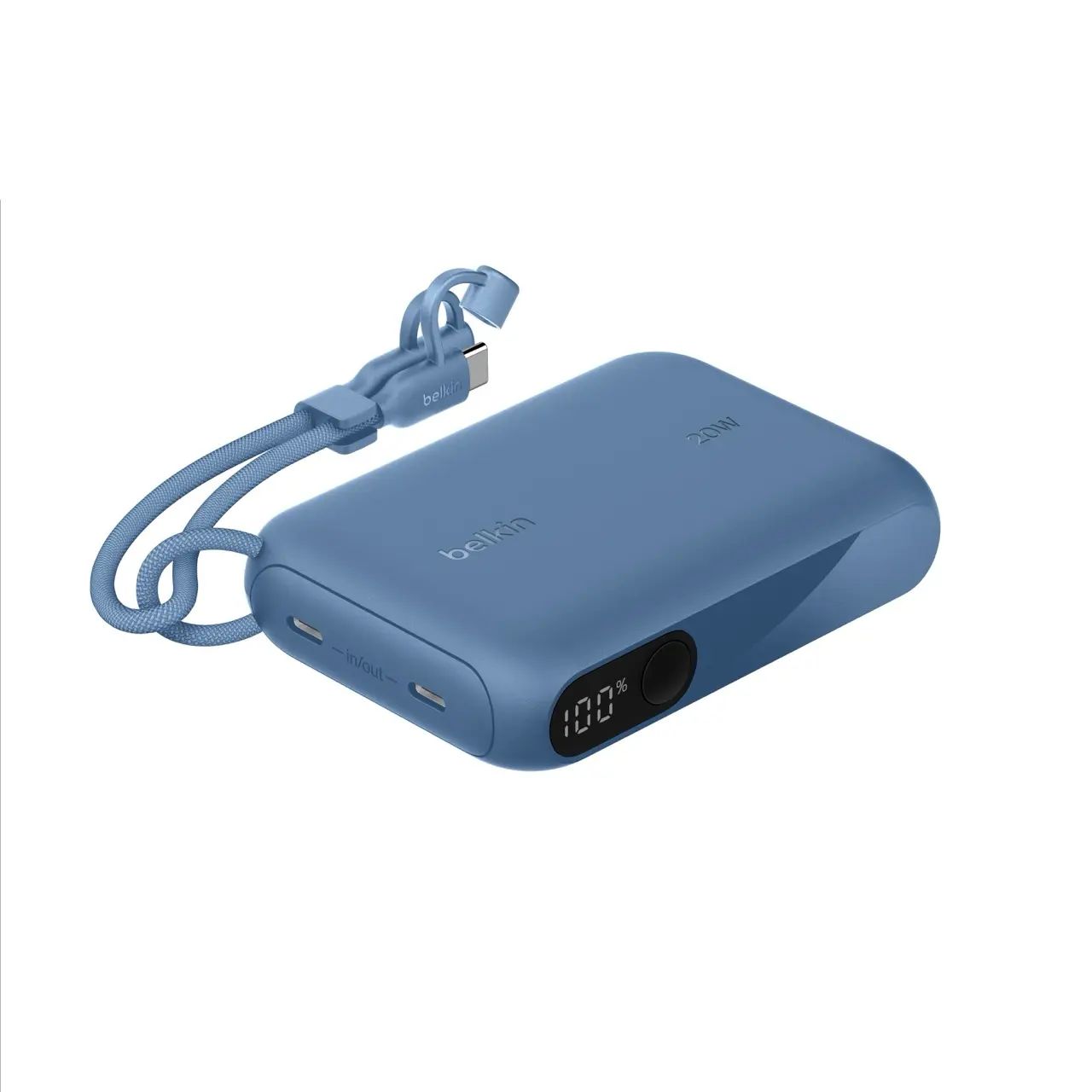 Belkin BOOSTCHARGE PowerBank w/Display 10000mAh/20W PD w/USB-C Cable Blue