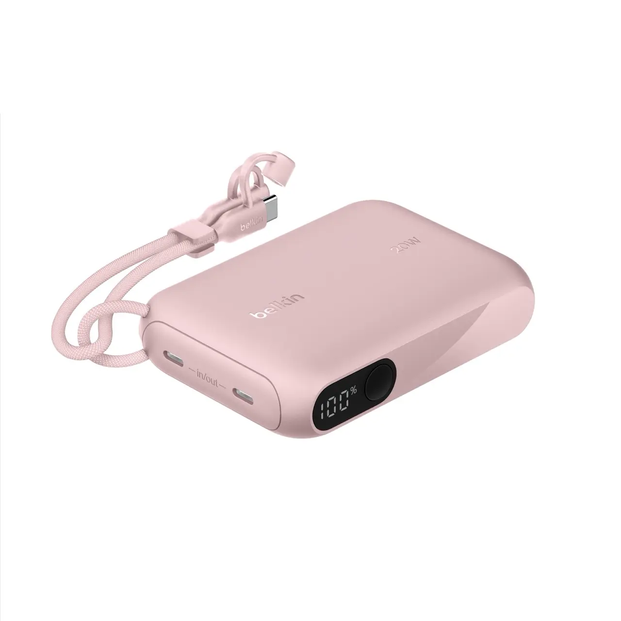 Belkin BOOSTCHARGE PowerBank w/Display 10000mAh/20W PD w/USB-C Cable Pink