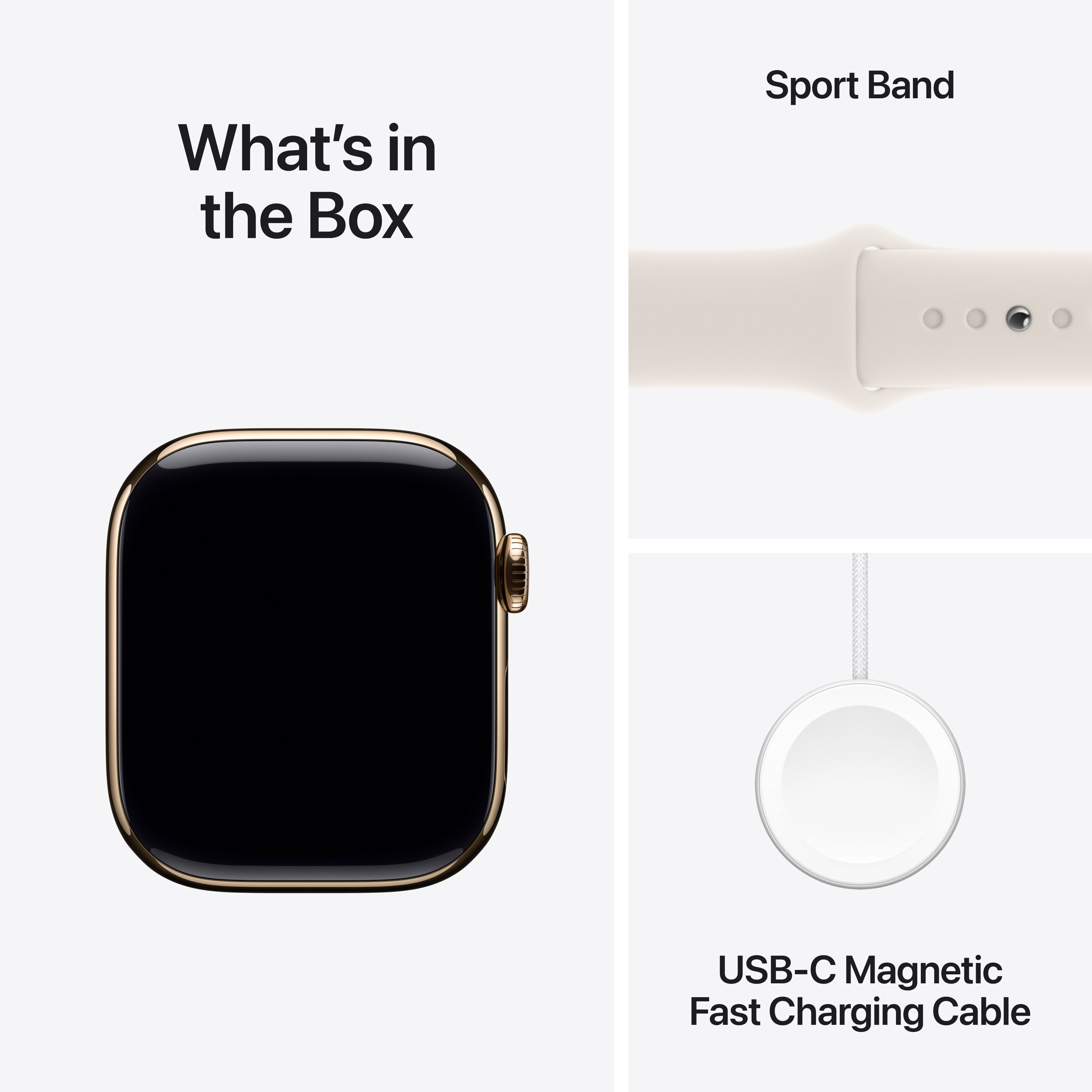 Apple Watch Series 10 GPS + Cellular 42mm Gold Titanium - Starlight Sport Band - Small/Medium