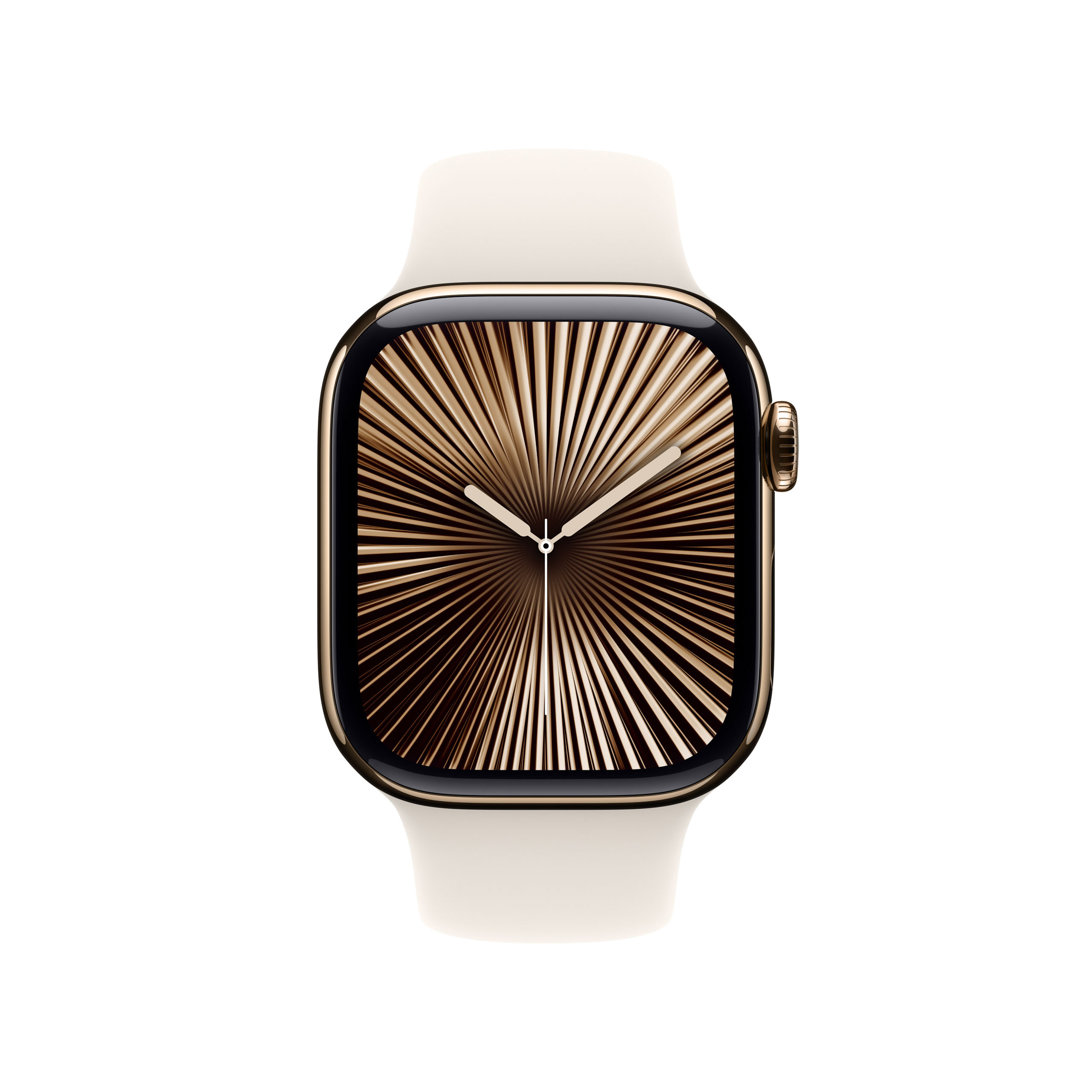 Apple Watch Series 10 GPS + Cellular 42mm Gold Titanium - Starlight Sport Band - Small/Medium