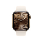 Apple Watch Series 10 GPS + Cellular 42mm Gold Titanium - Starlight Sport Band - Small/Medium