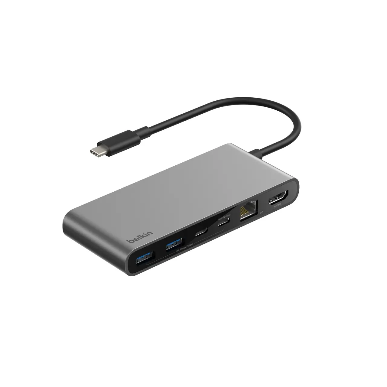 Belkin CONNECT USB-C 8-in-1 MultiPort HDMI 60Hz + Ethernet Adapter Silver