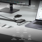 Belkin CONNECT USB-C 8-in-1 MultiPort HDMI 60Hz + Ethernet Adapter Silver