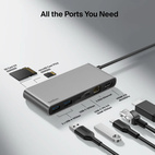 Belkin CONNECT USB-C 8-in-1 MultiPort HDMI 60Hz + Ethernet Adapter Silver