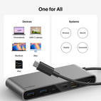 Belkin CONNECT USB-C 8-in-1 MultiPort HDMI 60Hz + Ethernet Adapter Silver
