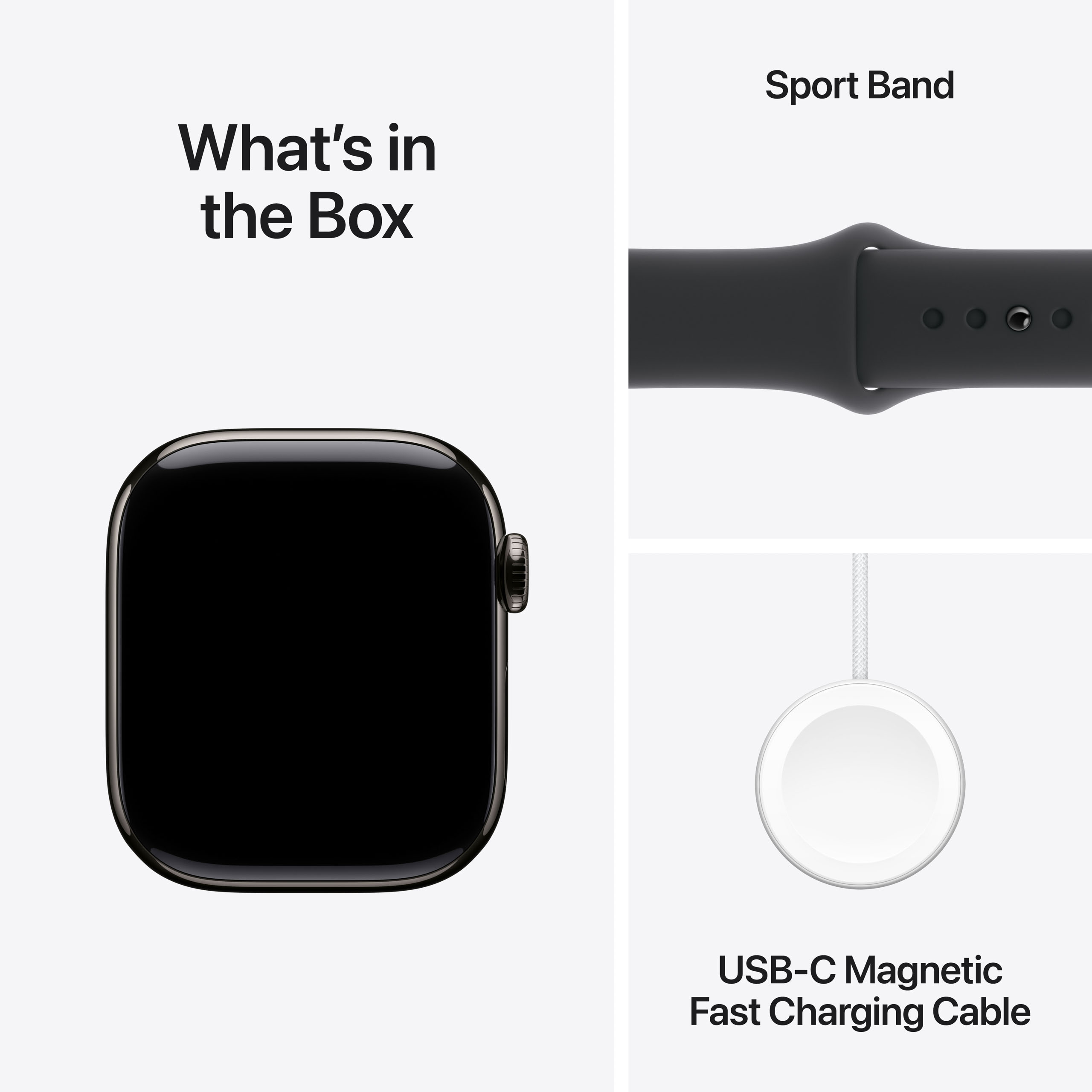 Apple Watch Series 10 GPS + Cellular 42mm Slate Titanium - Black Sport Band - Small/Medium