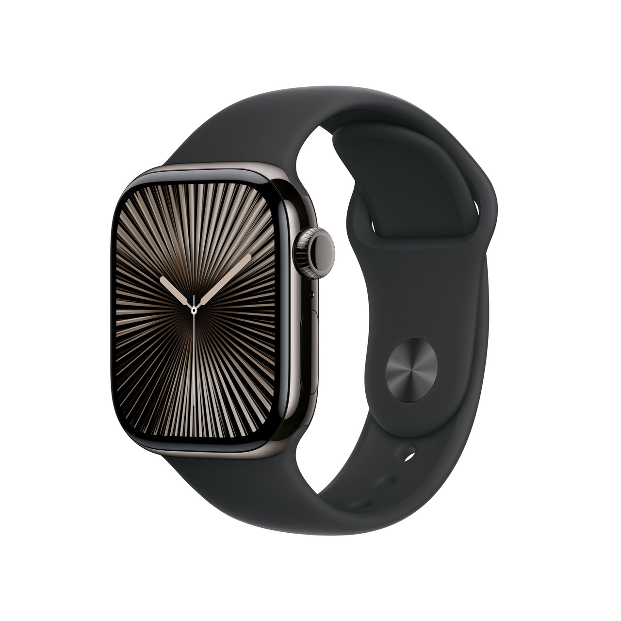 Apple Watch Series 10 GPS + Cellular 42mm Slate Titanium - Black Sport Band - Small/Medium