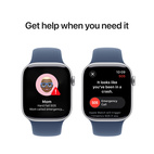 Apple Watch Series 10 GPS + Cellular 42mm Silver Aluminium - Denim Sport Band - Small/Medium