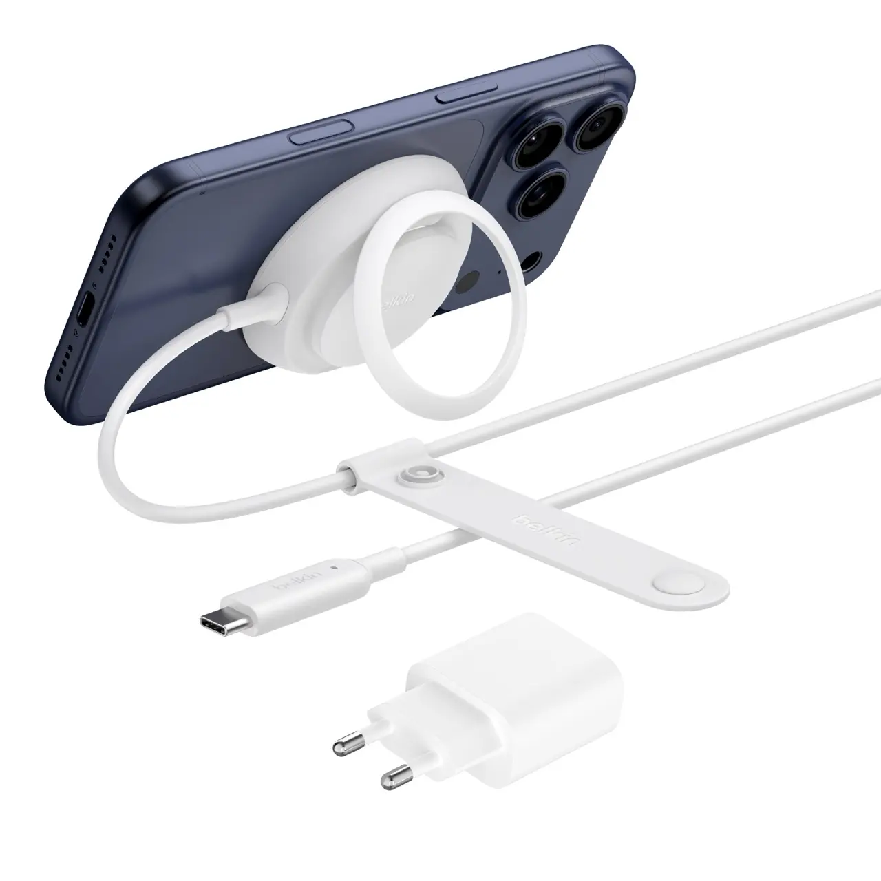 Belkin ULTRACHARGE Magnetic Wireless Qi2.2 25W Charging Stand + 2m Cable White