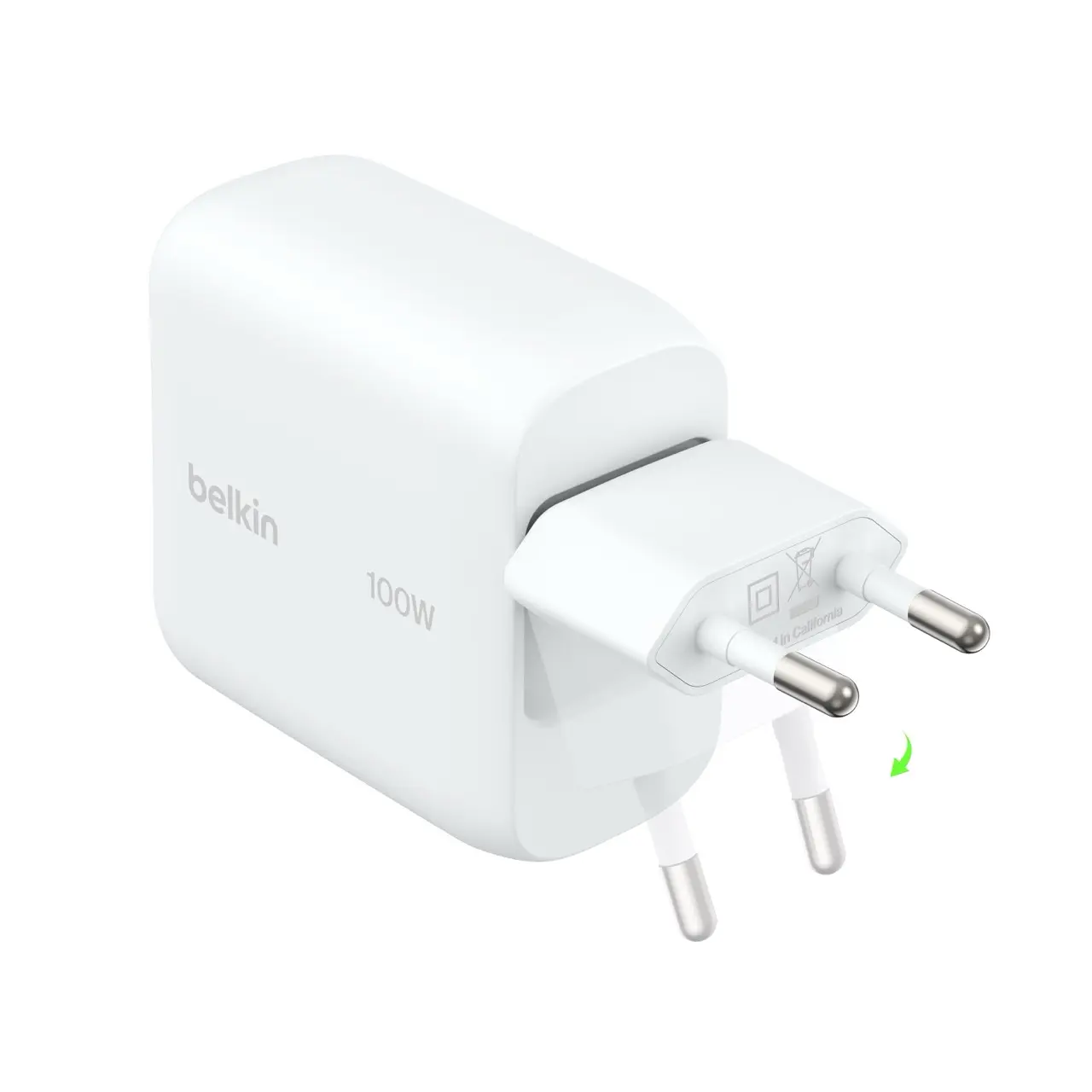 Belkin BOOSTCHARGE USB-C 100W Foldable GaN Charger White