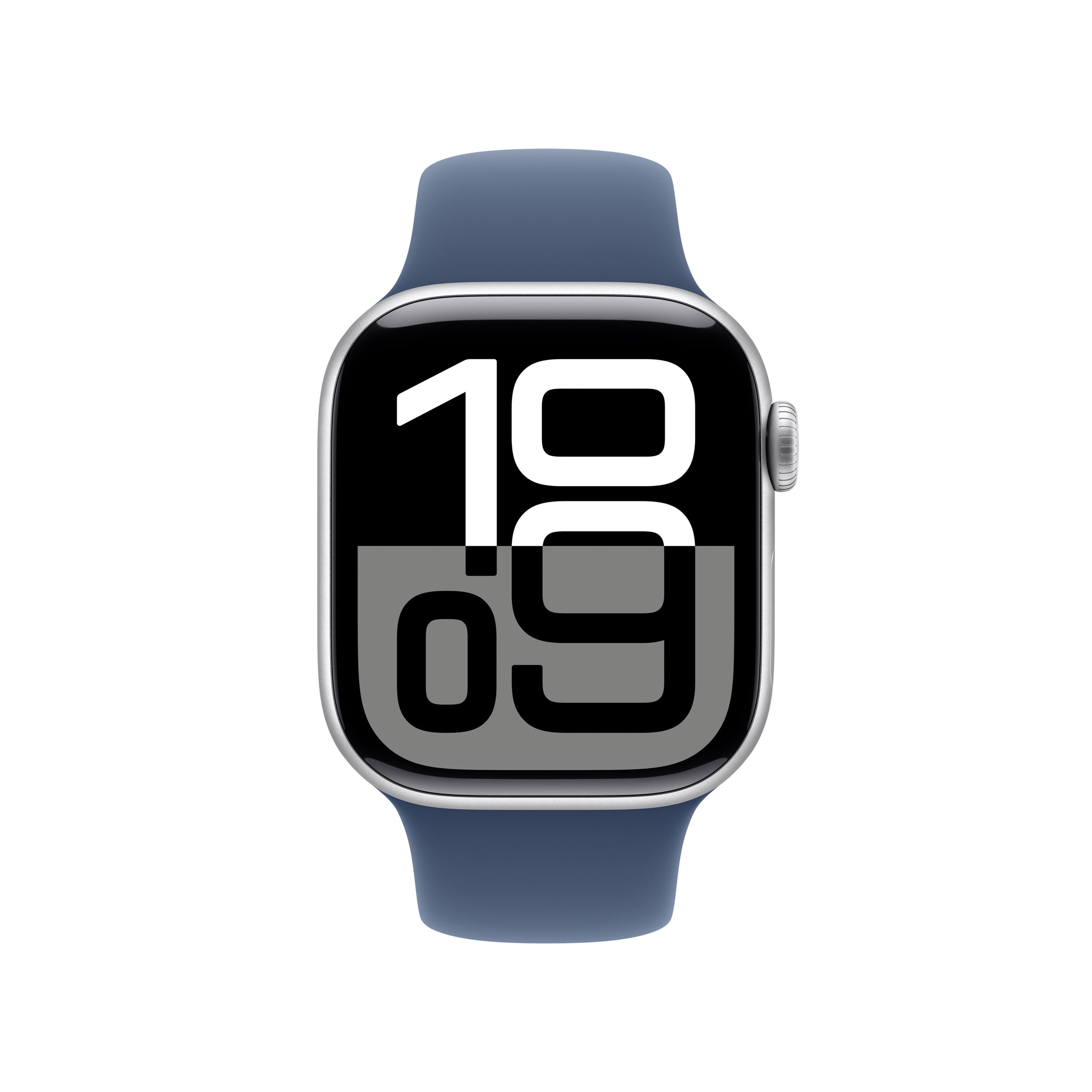 Apple Watch Series 10 GPS + Cellular 42mm Silver Aluminium - Denim Sport Band - Small/Medium