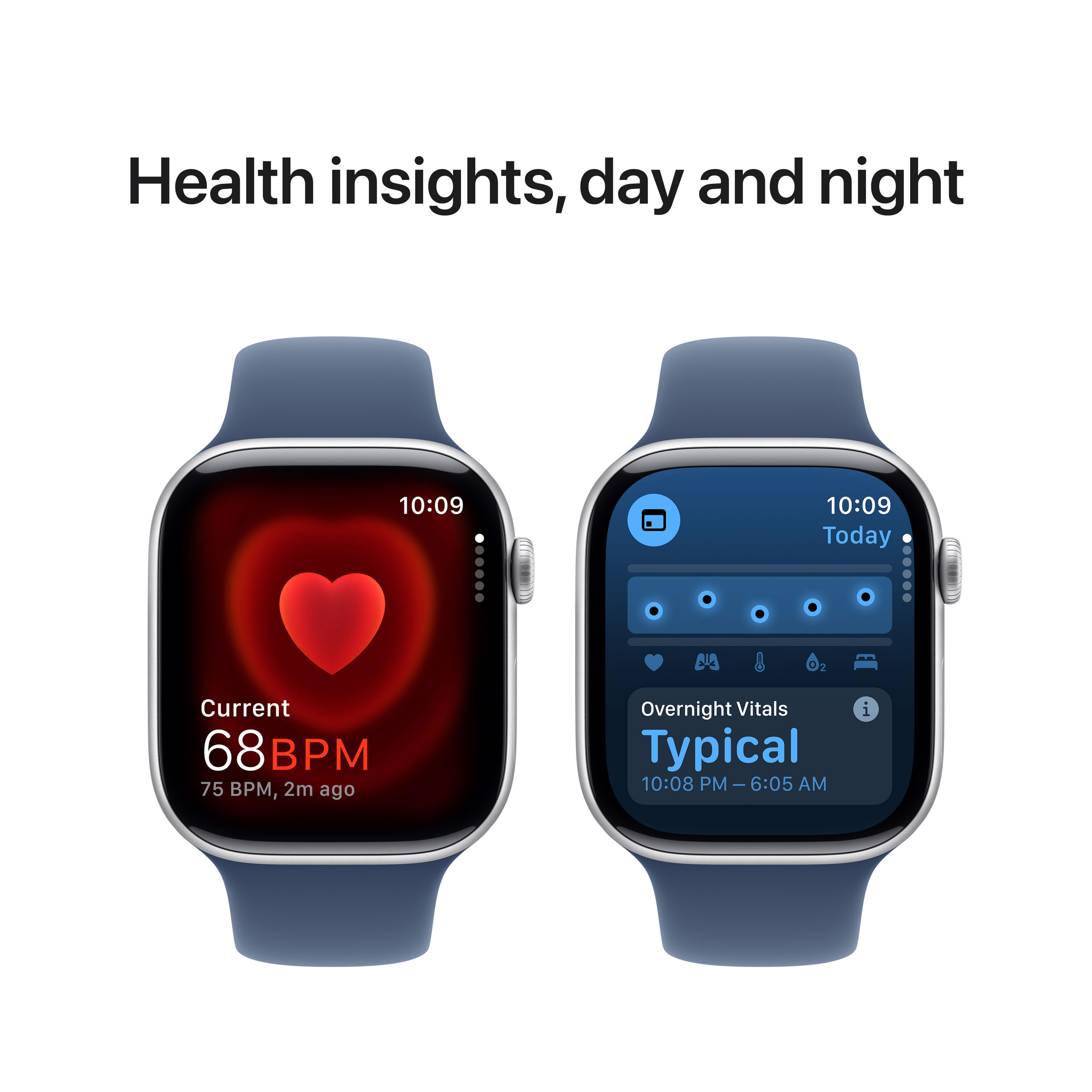 Apple Watch Series 10 GPS + Cellular 46mm Silver Aluminium - Denim Sport Band - Medium/Large