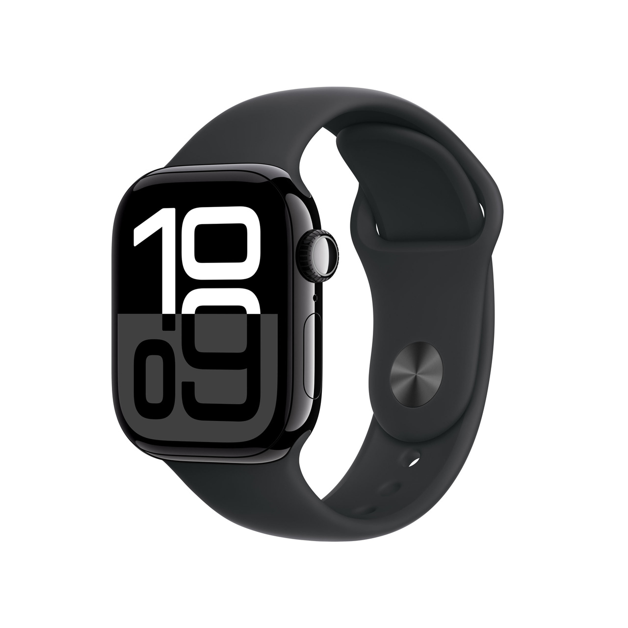 Apple Watch Series 10 GPS + Cellular 42mm Jet Black Aluminium - Black Sport Band - Medium/Large