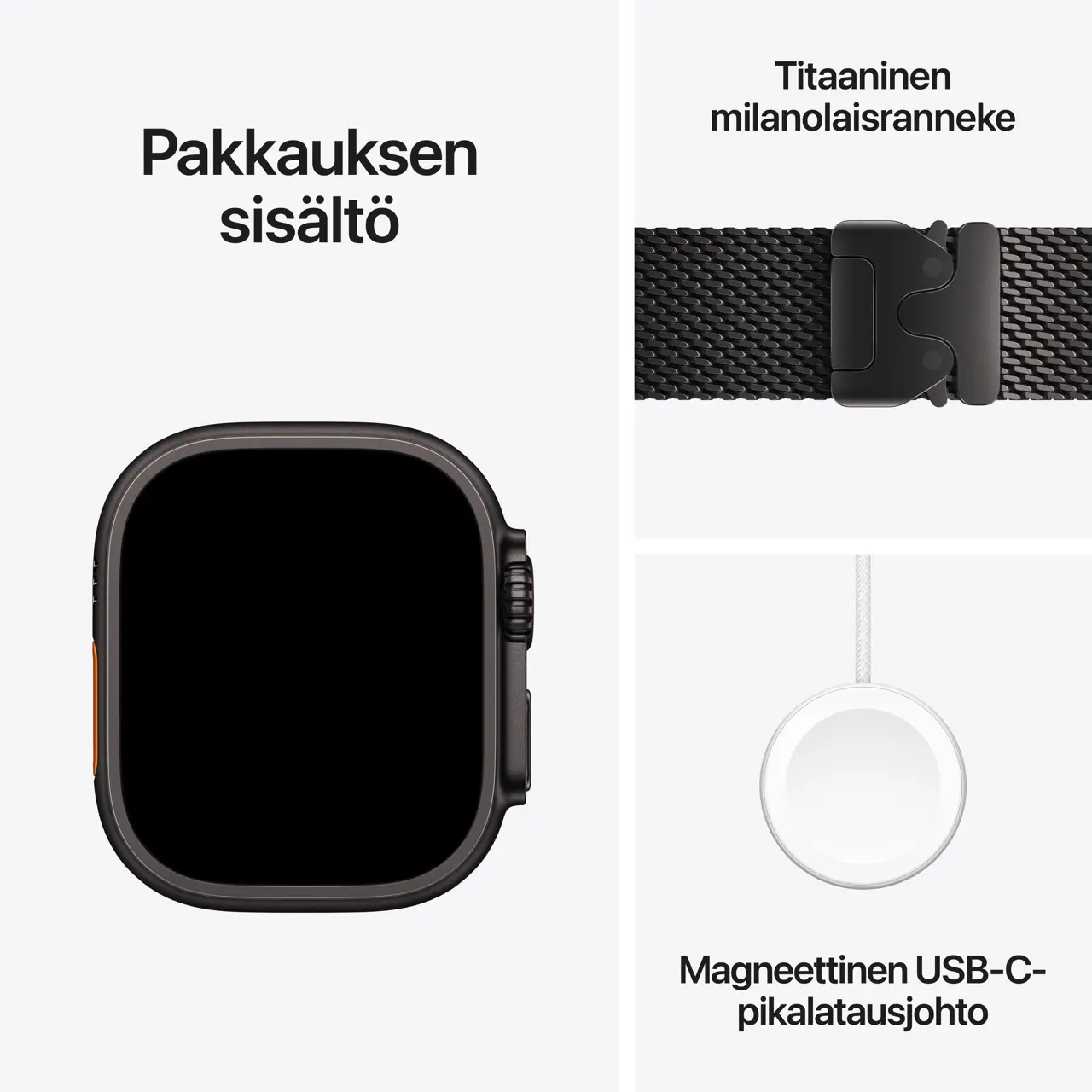 Apple Watch Ultra 4 GPS + Cellular 49mm Black Titanium Case with Black Titanium Milanese Loop - L
