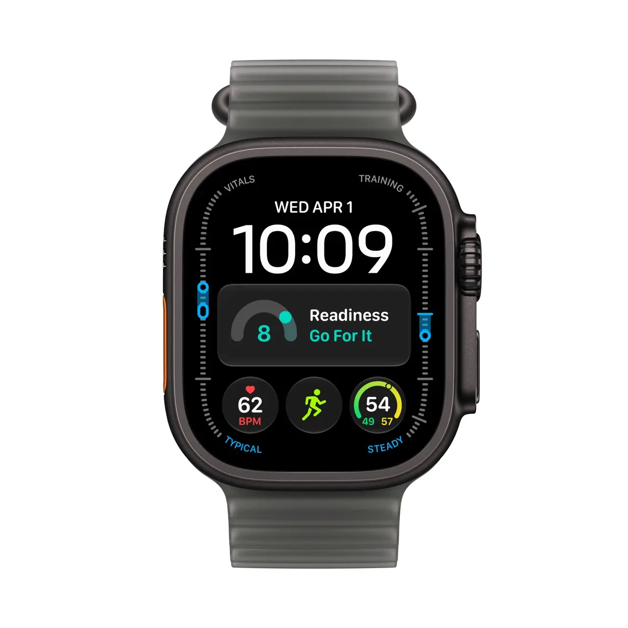 Apple Watch Ultra 4 GPS + Cellular 49mm Black Titanium Case with Translucent Black Ocean Band