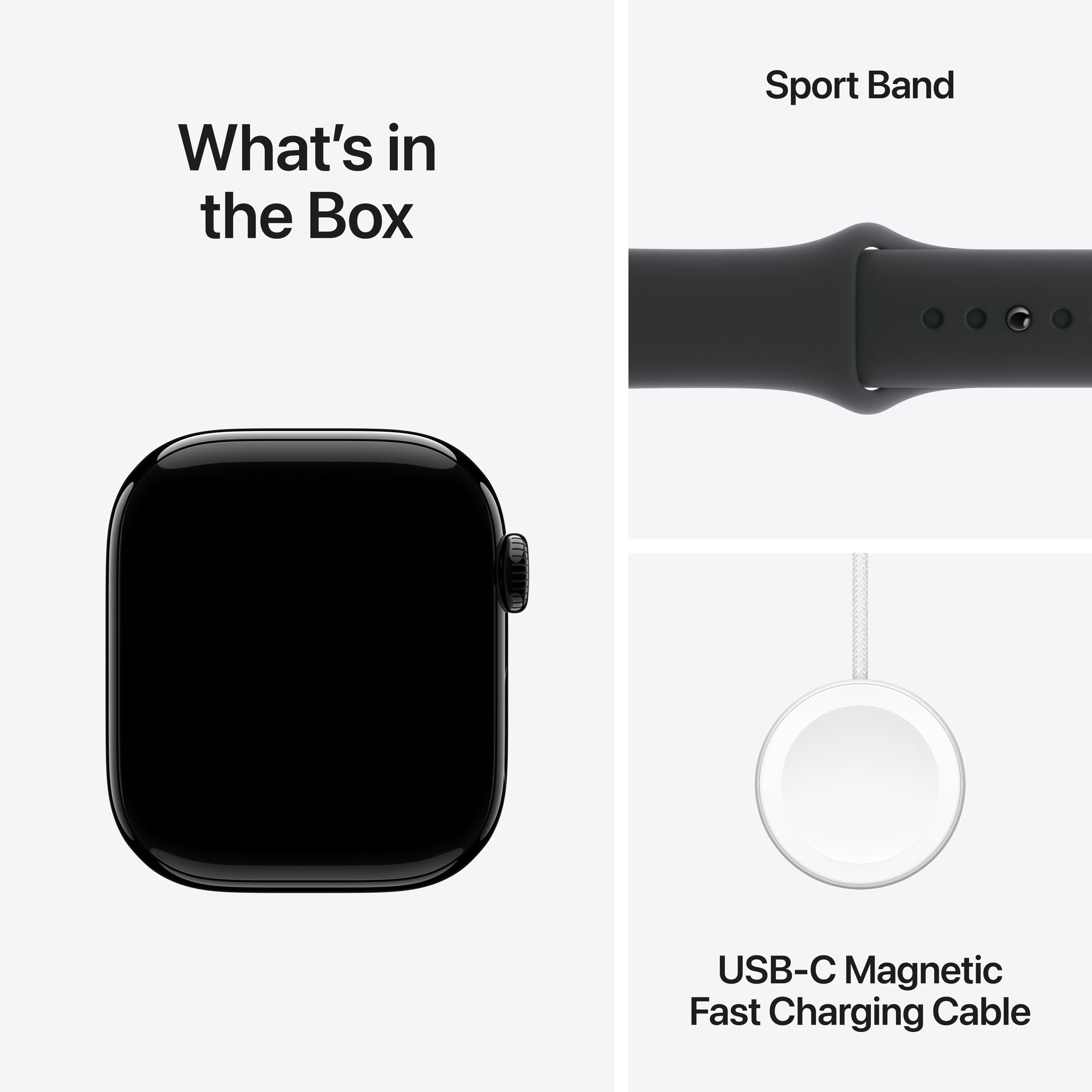 Apple Watch Series 10 GPS + Cellular 42mm Jet Black Aluminium - Black Sport Band - Medium/Large