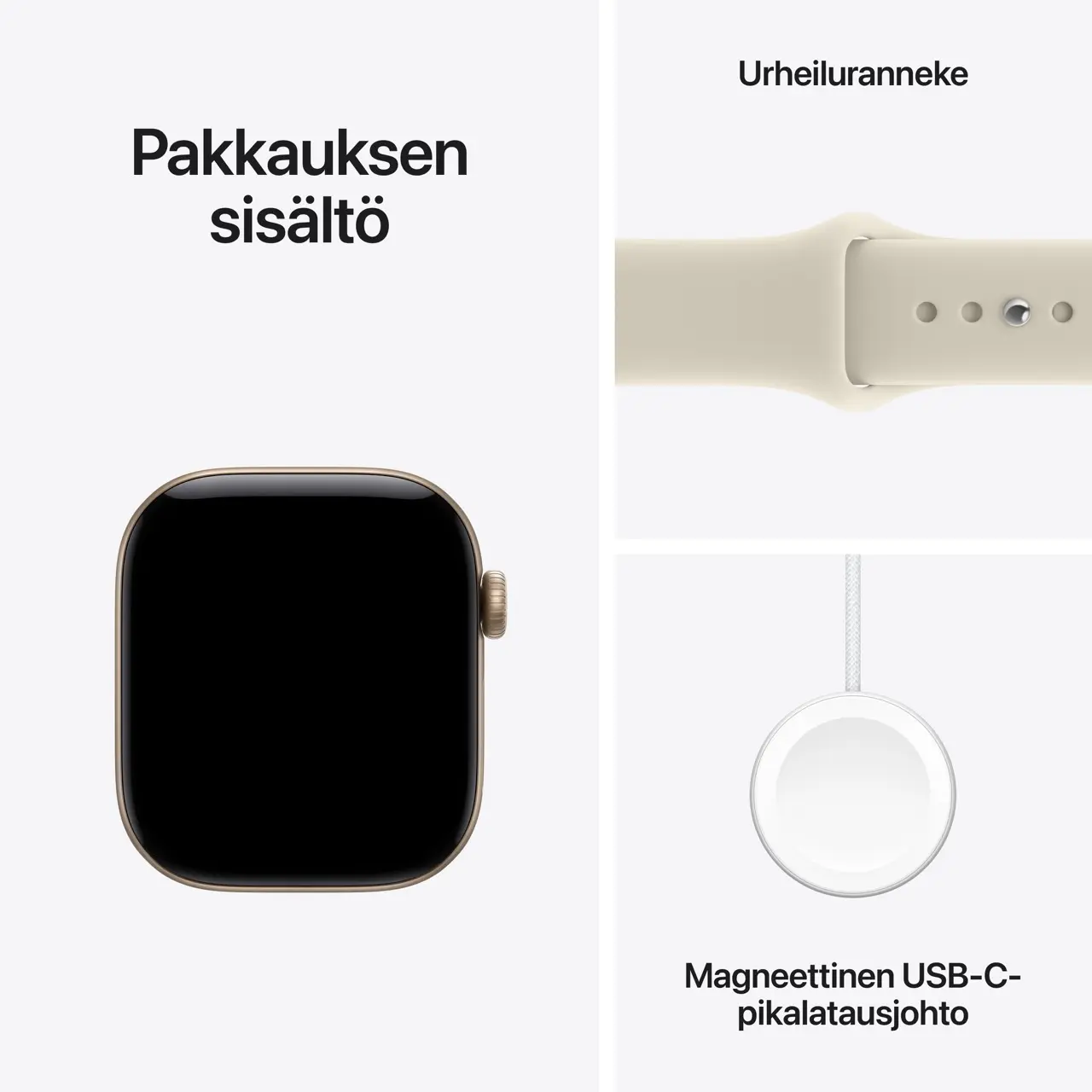 Apple Watch Series 12 GPS 42mm Light Gold Aluminium Case with Sand Sport Band - S/M