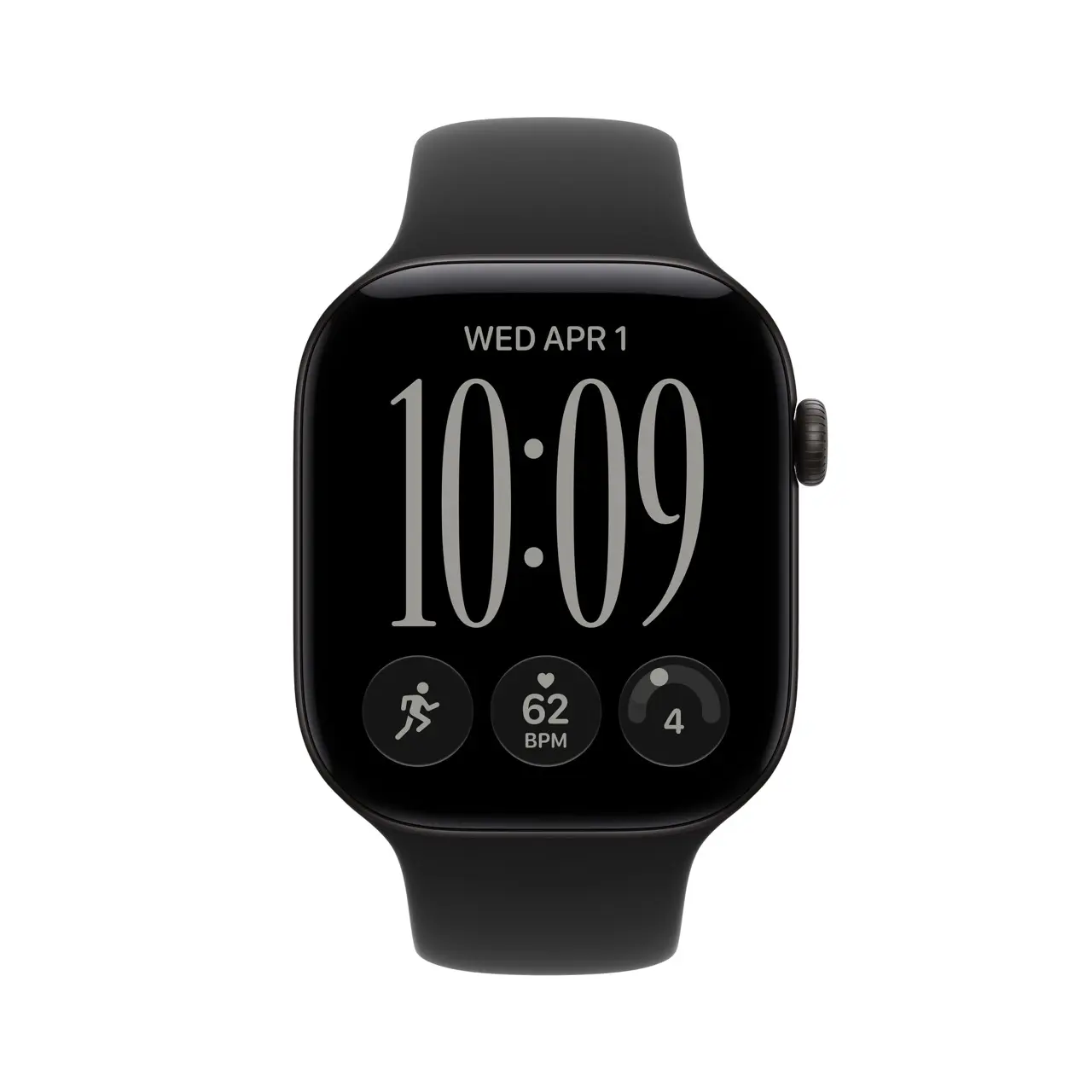 Apple Watch Series 12 GPS 46mm Black Aluminium Case with Black Sport Band - S/M