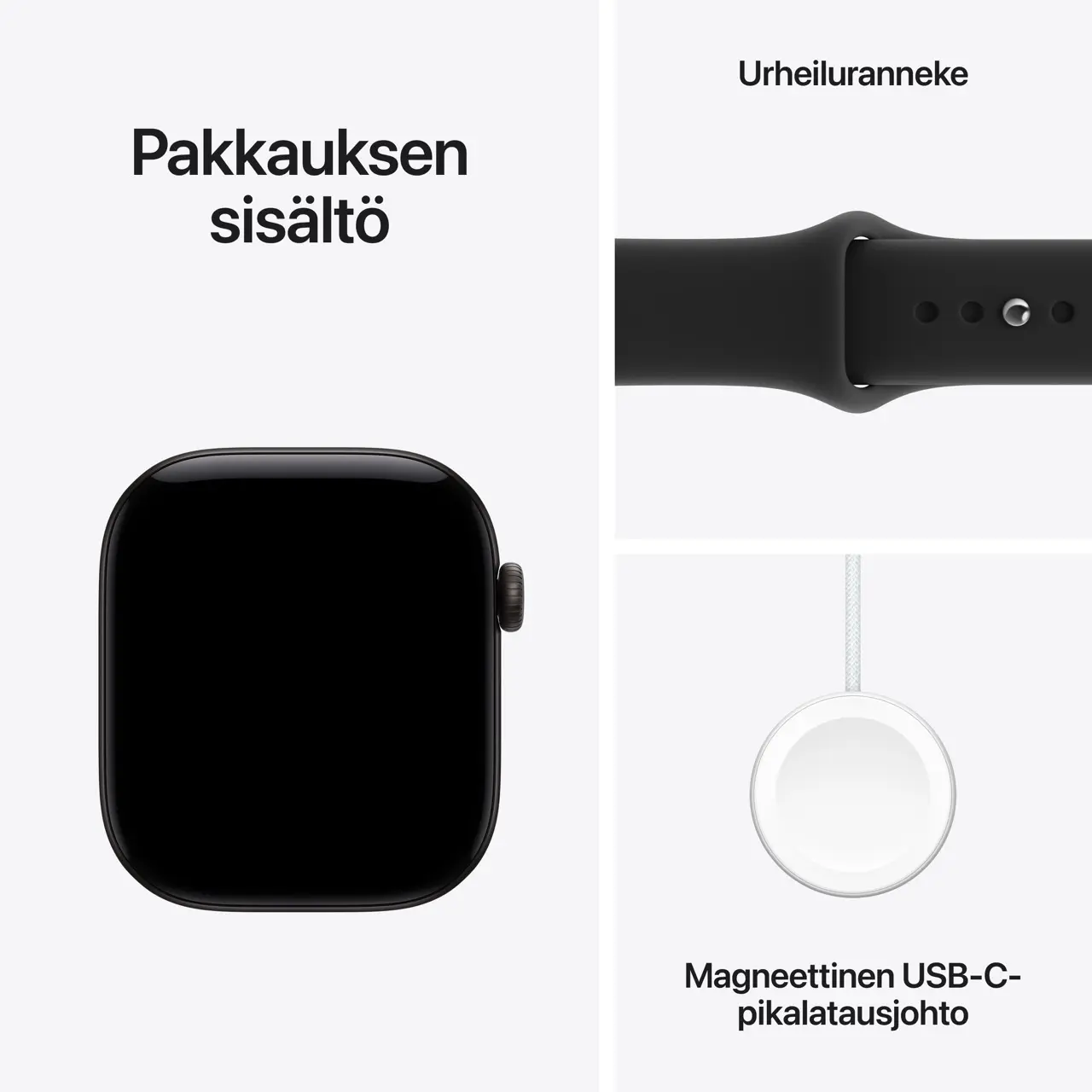 Apple Watch Series 12 GPS 46mm Black Aluminium Case with Black Sport Band - S/M