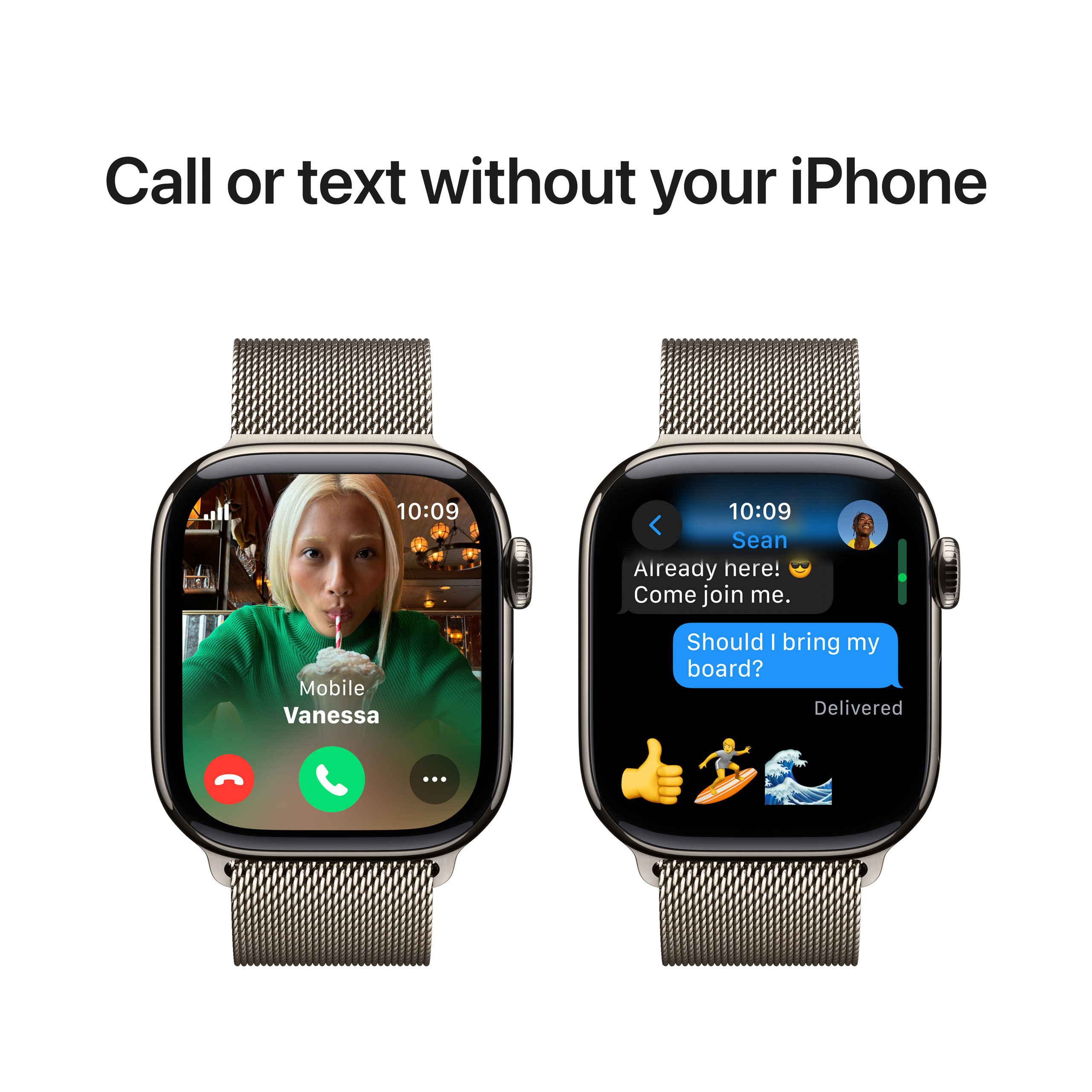 Apple Watch Series 10 GPS + Cellular 42mm Natural Titanium - Natural Milanese Loop