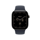 Apple Watch Series 12 GPS + Cellular 42mm Natural Titanium Case with Navy Blue Sport Band - M/L