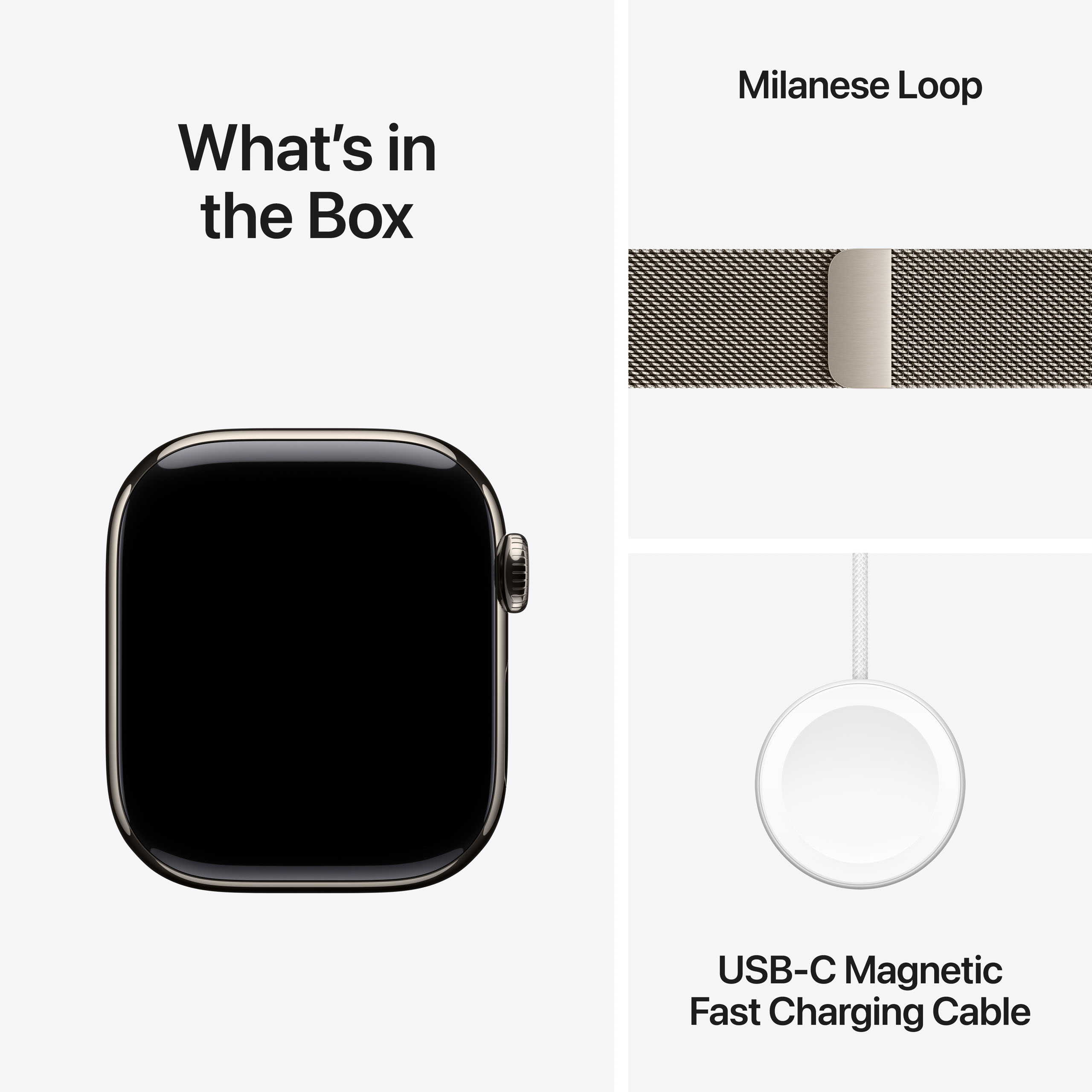Apple Watch Series 10 GPS + Cellular 42mm Natural Titanium - Natural Milanese Loop
