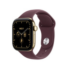 Apple Watch Series 12 GPS + Cellular 42mm Radiant Gold Titanium Case with Burgundy Sport Band - S/M