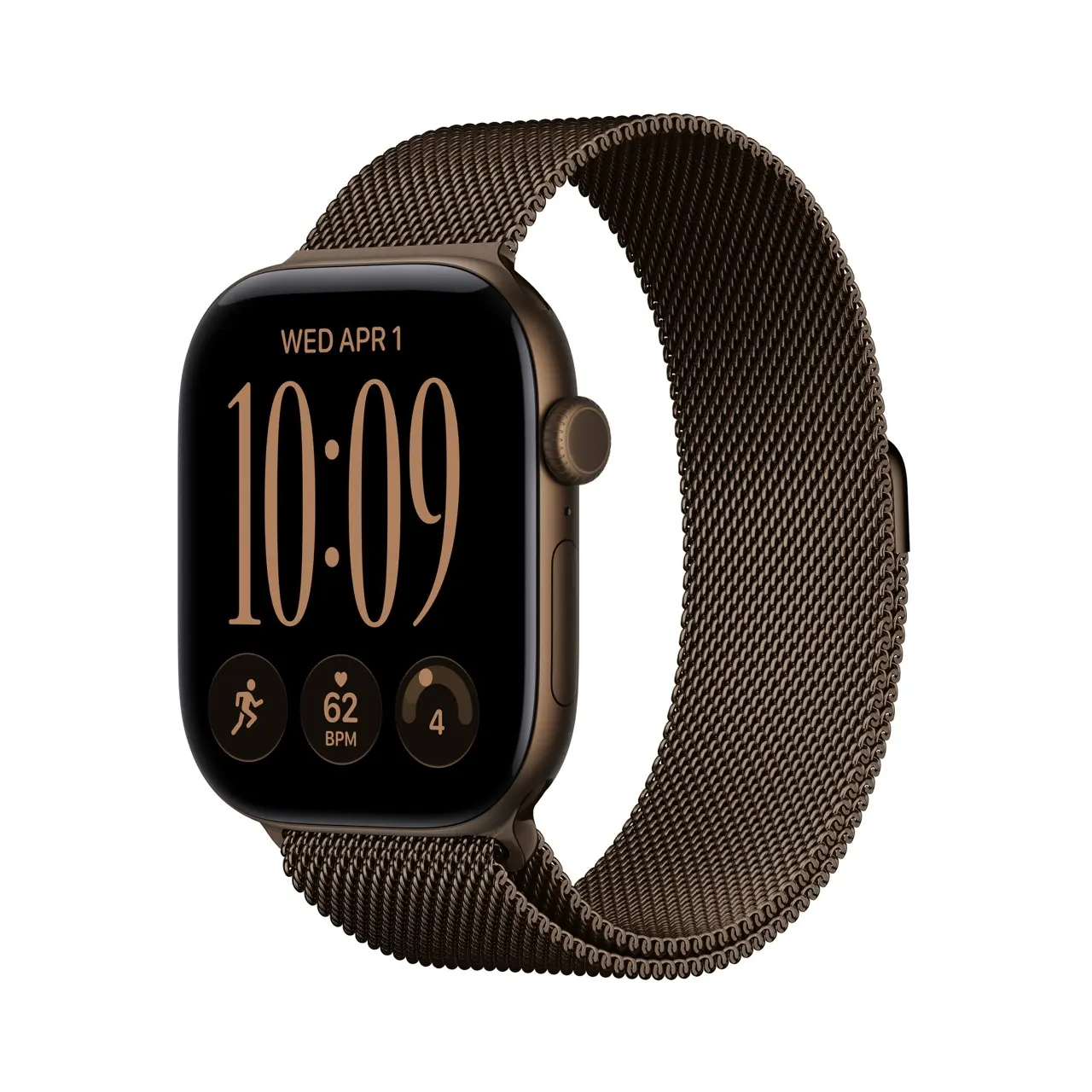 Apple Watch Series 12 GPS + Cellular 46mm Dark Bronze Aluminium Case with Dark Bronze Milanese Loop - S/M
