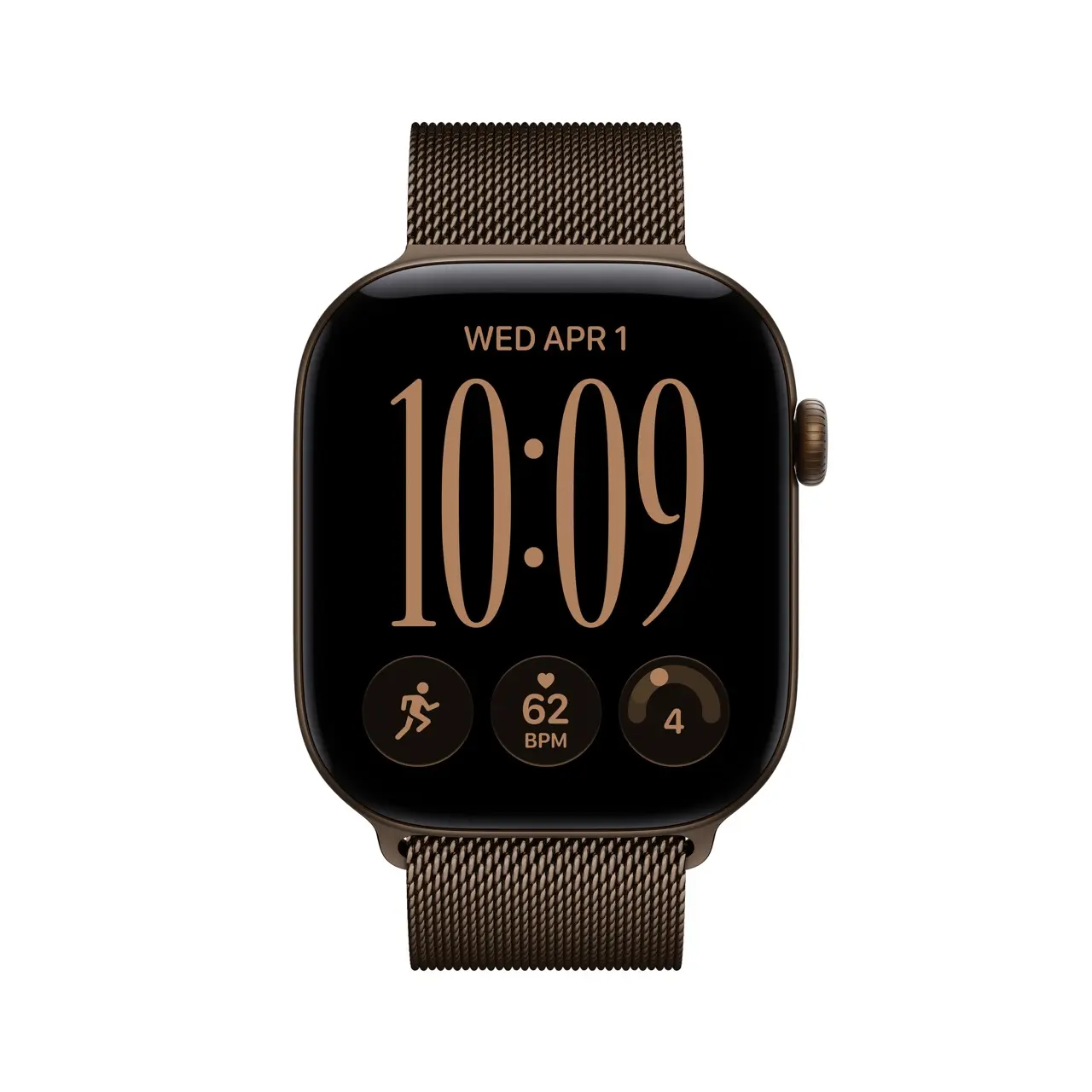 Apple Watch Series 12 GPS + Cellular 46mm Dark Bronze Aluminium Case with Dark Bronze Milanese Loop - S/M