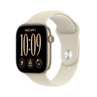 Apple Watch Series 12 GPS + Cellular 46mm Light Gold Aluminium Case with Sand Sport Band - S/M