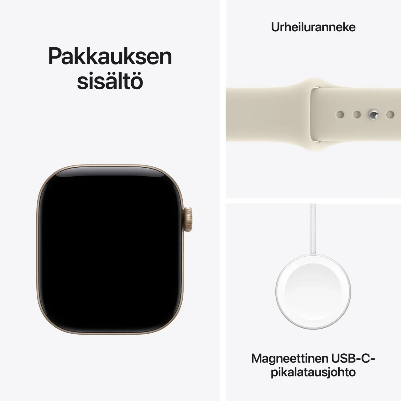 Apple Watch Series 12 GPS + Cellular 46mm Light Gold Aluminium Case with Sand Sport Band - S/M