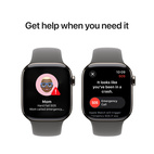 Apple Watch Series 10 GPS + Cellular 42mm Natural Titanium - Stone Grey Sport Band - Medium/Large