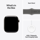 Apple Watch Series 10 GPS + Cellular 42mm Natural Titanium - Stone Grey Sport Band - Medium/Large