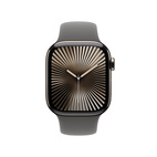 Apple Watch Series 10 GPS + Cellular 42mm Natural Titanium - Stone Grey Sport Band - Medium/Large