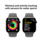 Apple Watch Series 10 GPS + Cellular 42mm Natural Titanium - Stone Grey Sport Band - Medium/Large