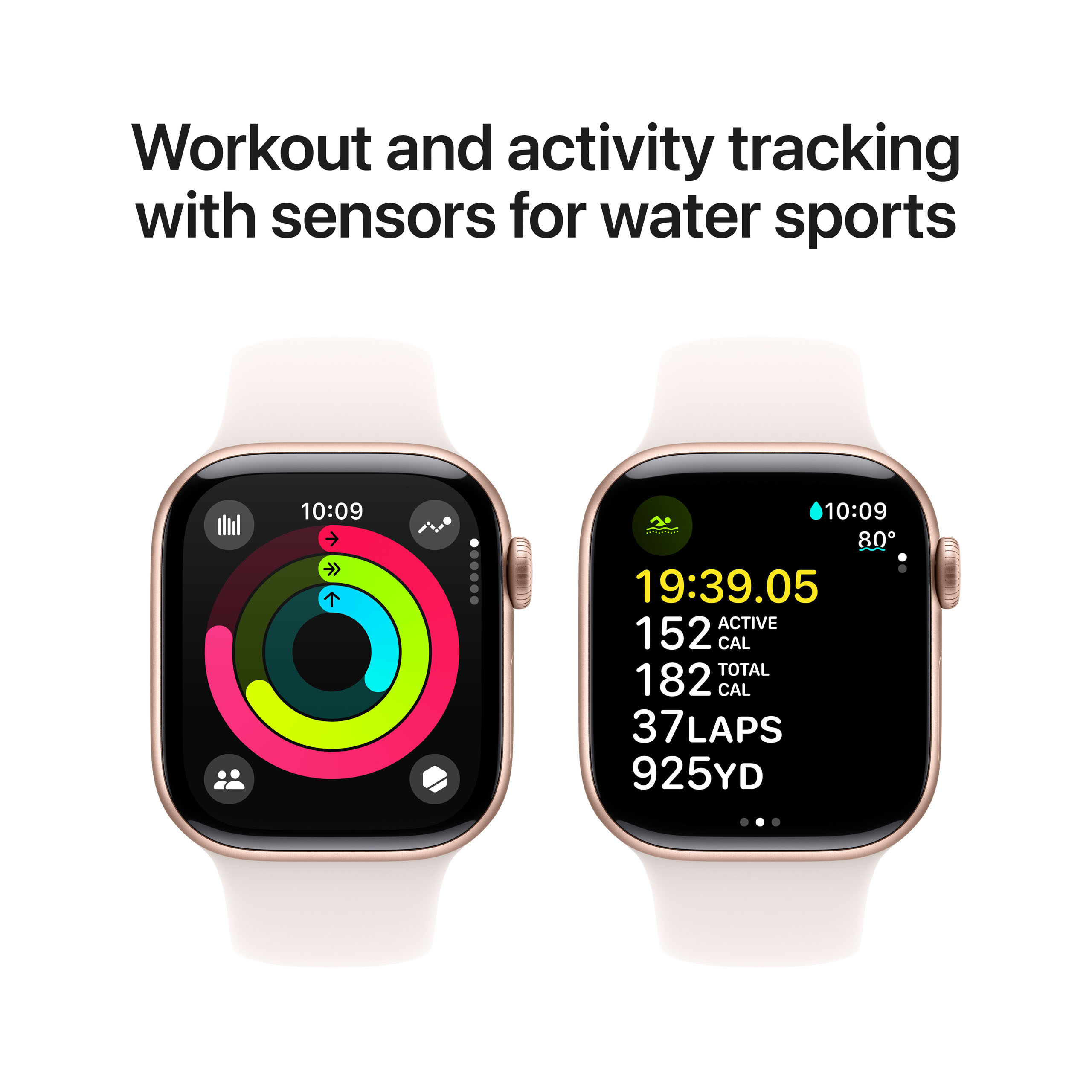 Apple Watch Series 10 GPS + Cellular 42mm Rose Gold Aluminium - Light Blush Sport Band - Small/Medium