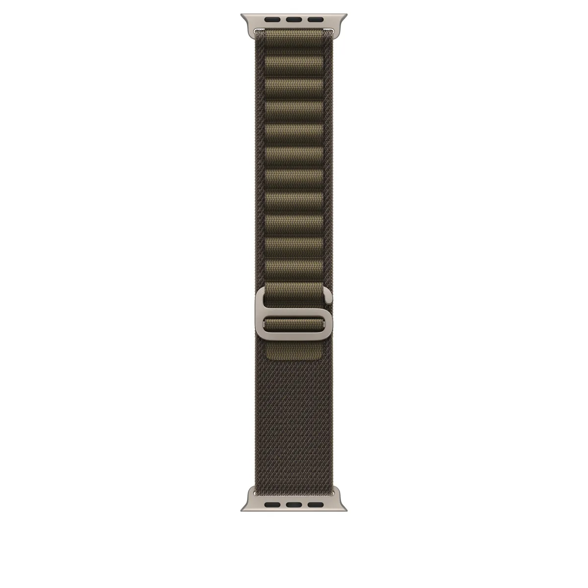 49mm Dark Olive Alpine Loop - Small - Natural Titanium Finish