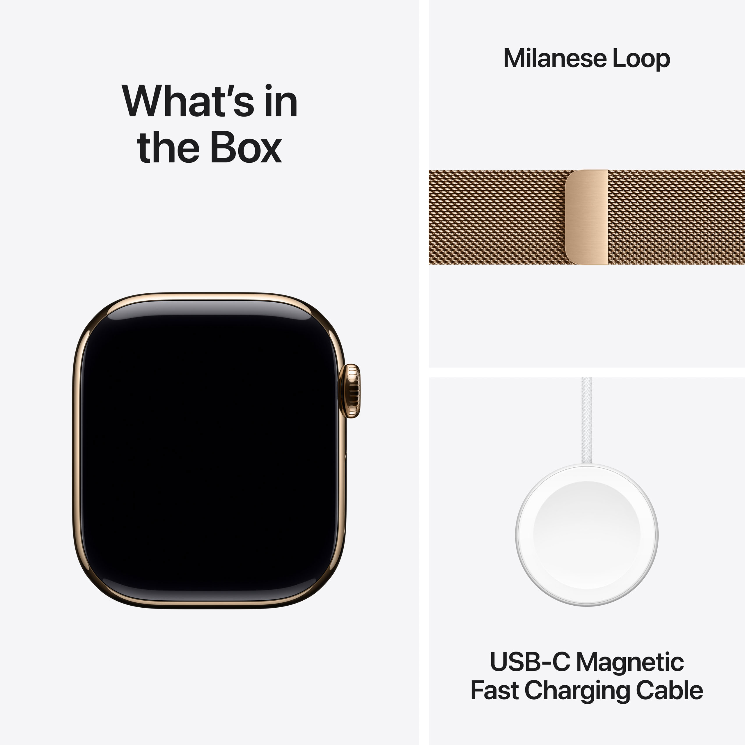 Apple Watch Series 10 GPS + Cellular 42mm Gold Titanium - Gold Milanese Loop