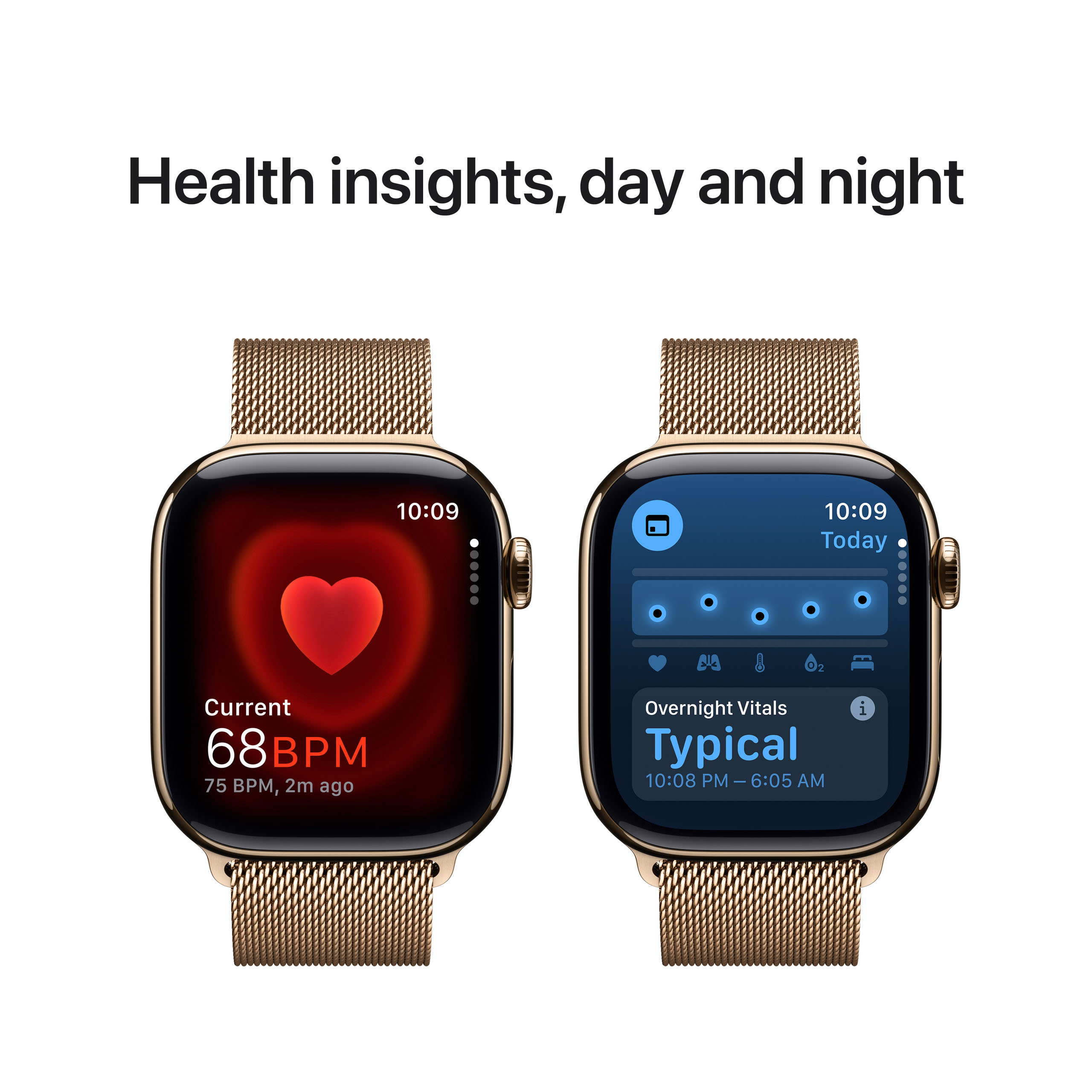 Apple Watch Series 10 GPS + Cellular 42mm Gold Titanium - Gold Milanese Loop