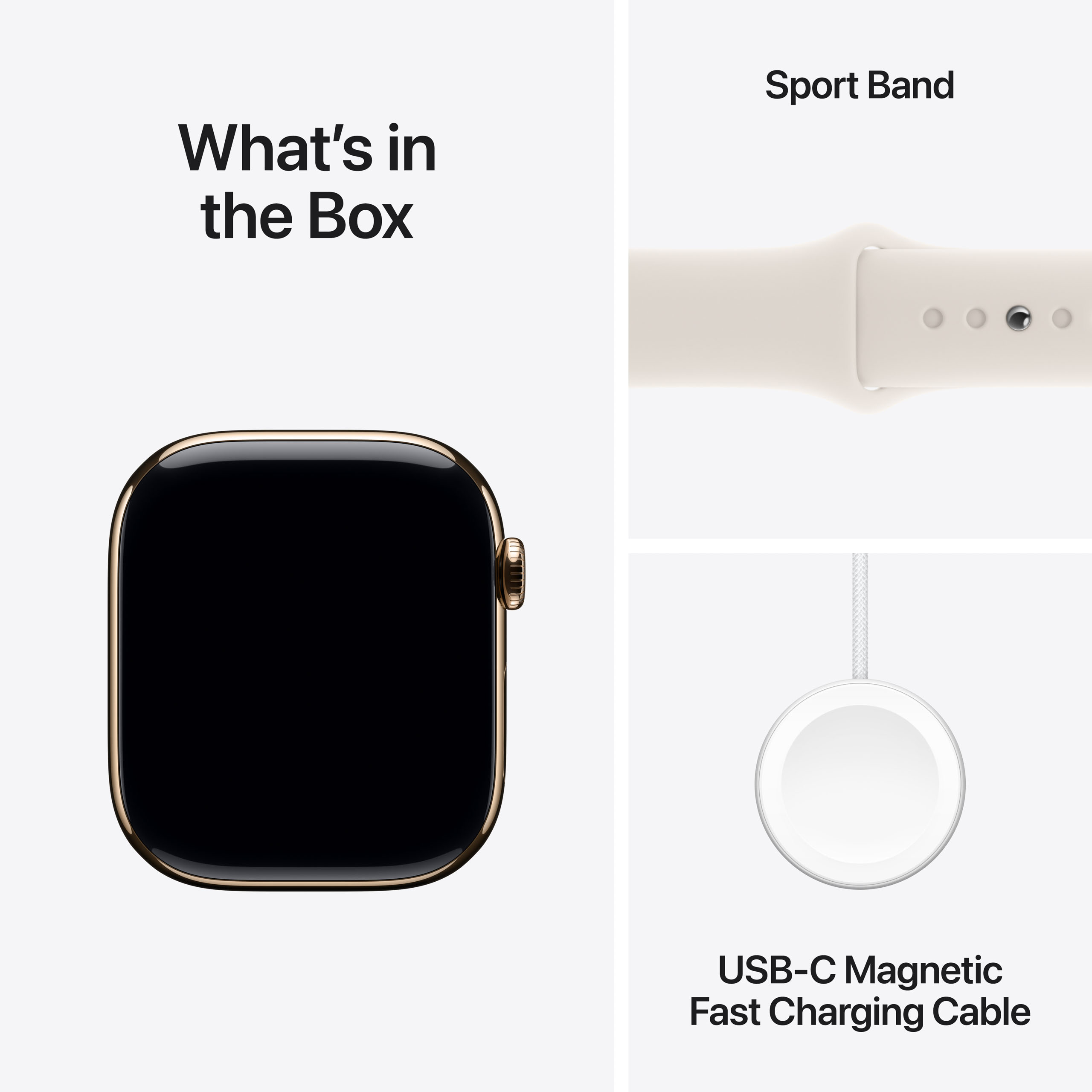 Apple Watch Series 10 GPS + Cellular 46mm Gold Titanium - Starlight Sport Band - Medium/Large